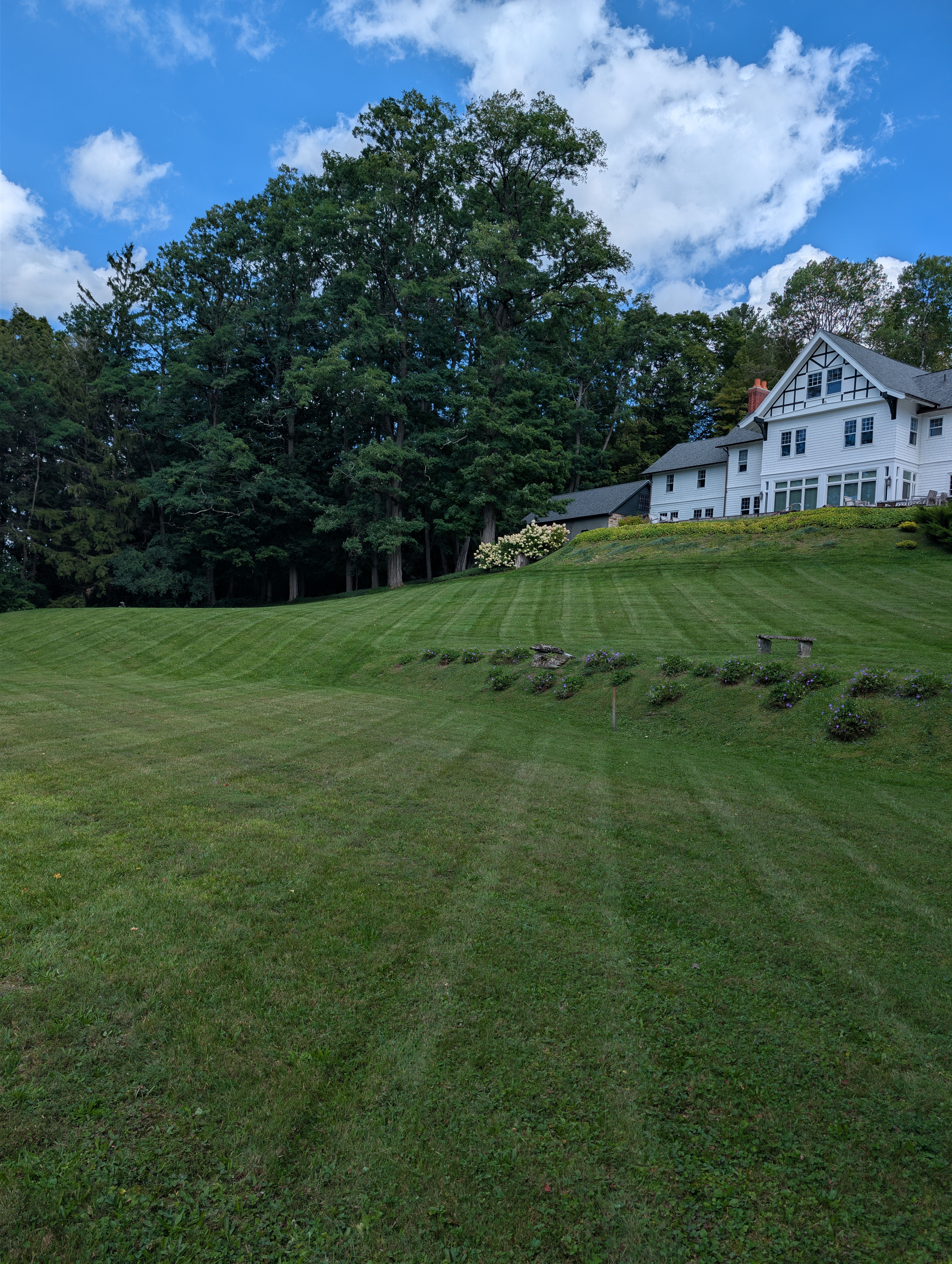 Professional high-end lawn mowing stripes